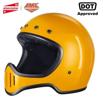 

AMZ Fiberglass Motorcycle Helmet Men Casco Moto Motorbike Full Face Motocross Capacete Helmet Motorcycle DOT Certification