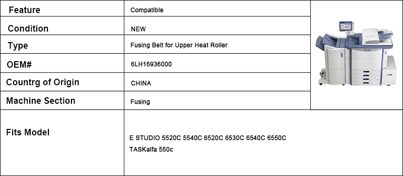 6LH16936000 плавкий ремень для верхнего теплового ролика для Toshiba e-Studio 5520C 5540C 6520C 6530C 6540C 6550C фиксирующая пленка