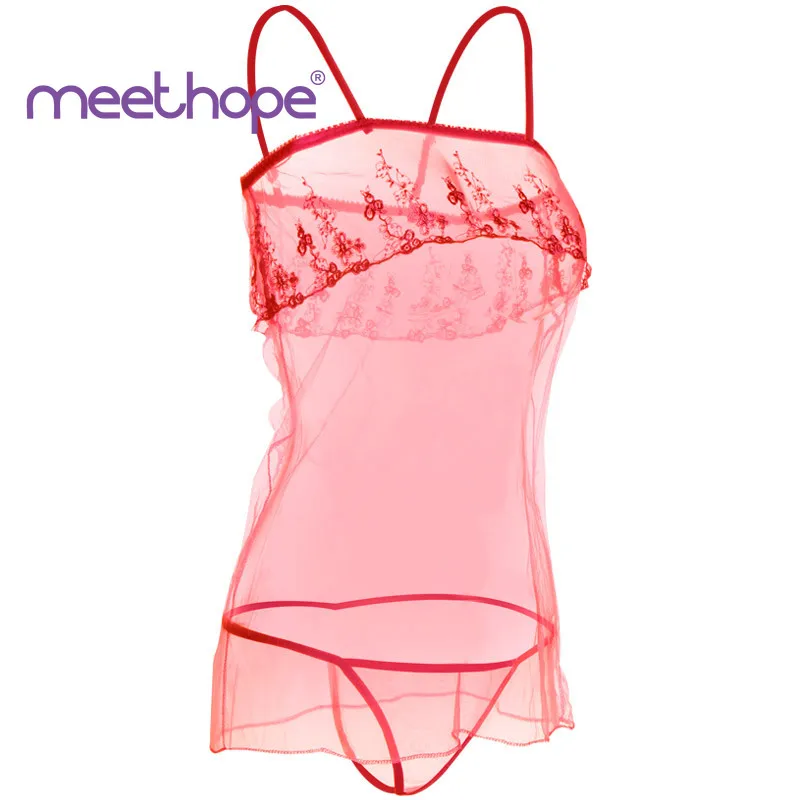

Sexy Lingerie Europe and America Best Selling Embroidery Mesh Sexy Lingerie Perspective Sling Sexy Pajamas Temptation Suit