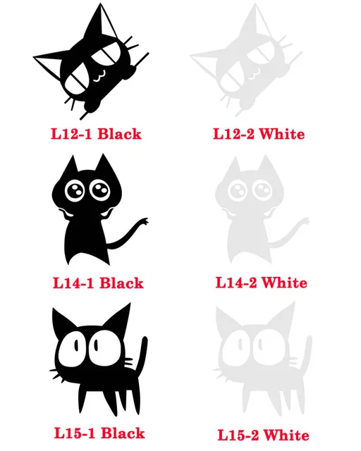 Gatos Etiqueta Do Carro Grandes Olhos de Gato dos desenhos animados Preto Branco Auto Adesivo 3D Armario Farmacia ~ Gatos Etiqueta Do Carro Grandes Olhos de Gato dos desenhos animados Preto Branco Auto Adesivo 3D