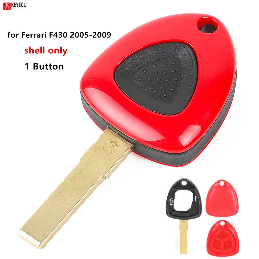 Keyecu New Replacement Remote Key Shell Case Fob 1 Button for Ferrari