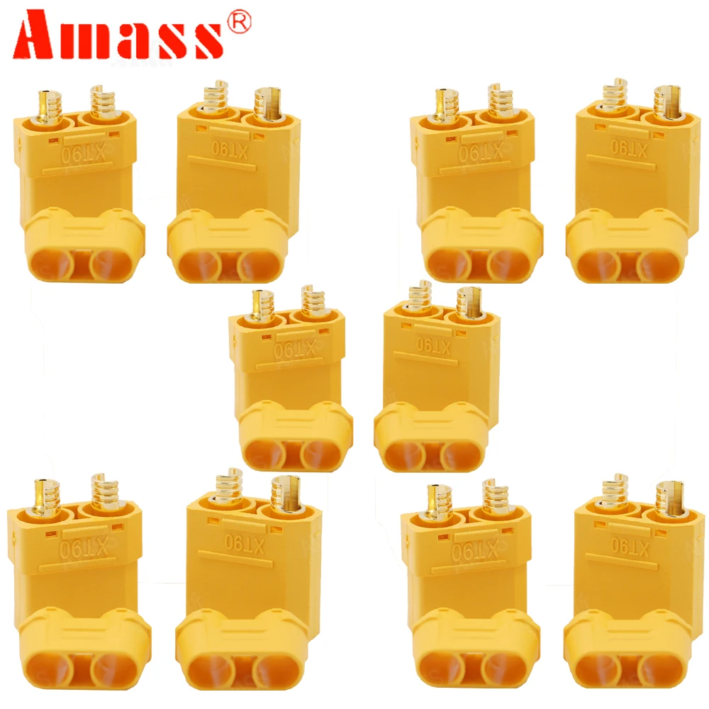 

5Pair/lot Amass XT90 Plug Connectors Male Female For RC Model Battery