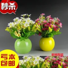 Decorativa moderna decoración artesanía seckill especial oferta de Muebles Para El Hogar decoración de la manera florero bonsai brotes bola plu