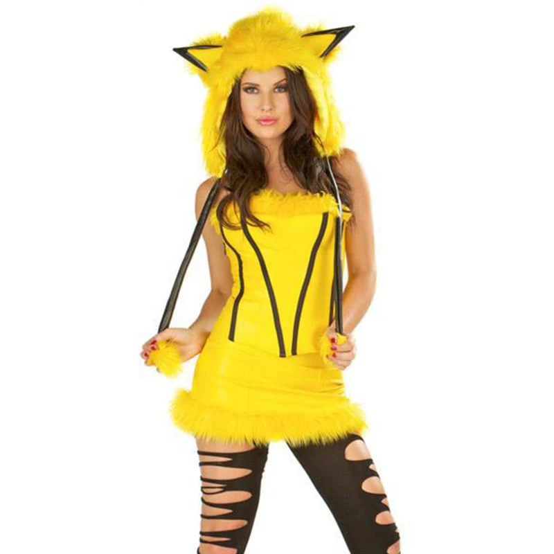 Headwear Pokemon Costume Fancy Dress Cosplay Pikachu Masquerade Costumes Dress