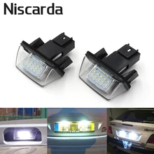 Niscarda 2 pcs Carro LEVOU Luzes Da Placa de Licença Livre de Erros para Citroen SAXO XSARA BERLINGO C2 Peugeot Partner 6000 k lâmpada branca