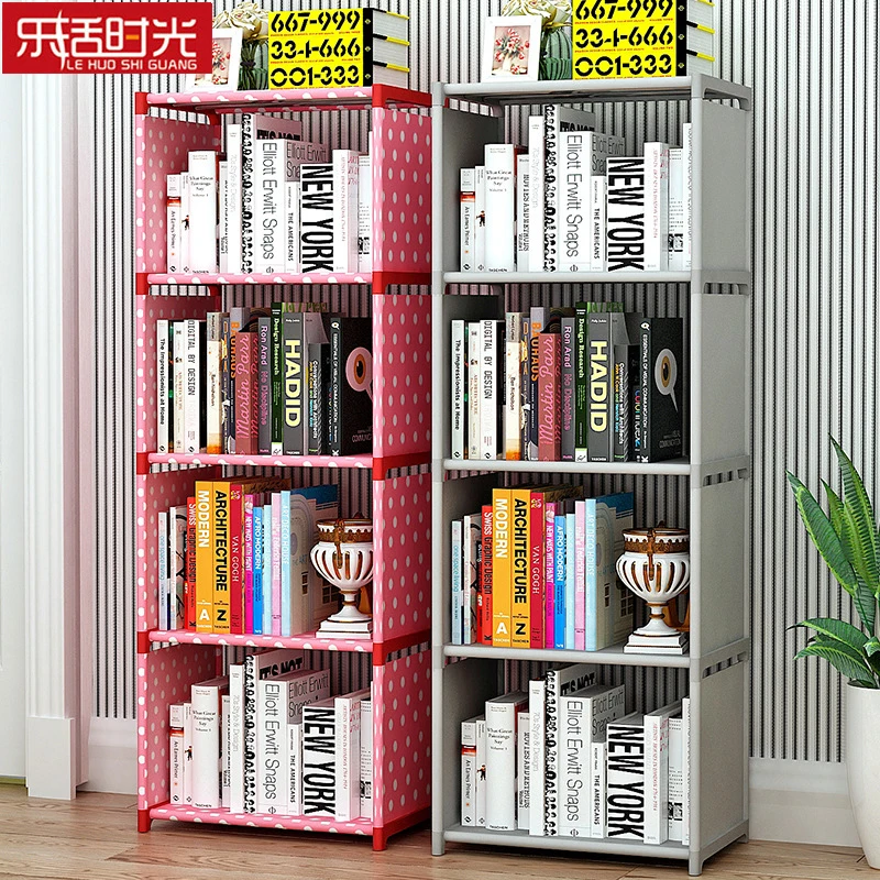 

Simple Modern Nonwoven Bookshelf Assembled Books Sundries Storage Organizer DIY Creative Home Decoration Children Bookcase