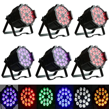 

Tax Paid no fee 6pcs quite 18x18W RGBWA+UV 6IN1 high power led par light dmx dj lighting for Christmas party disco