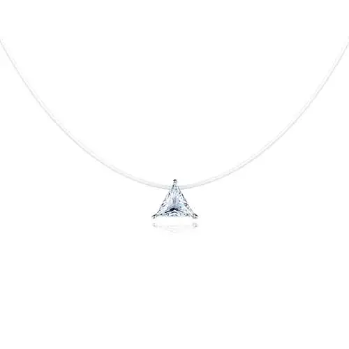 BELAWANG, 925 пробы, серебряная капля воды, циркониевое ожерелье с подвеской, невидимая прозрачная леска, ожерелье для женщин, ювелирное изделие - Окраска металла: YX1594