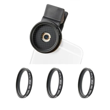 

ZOMEi 37mm Clip On 3 in 1 Professional Mobile Phone Camera Star Cross Twinkle Filters Lens Kit 4 Points + 6 Points and 8 Points