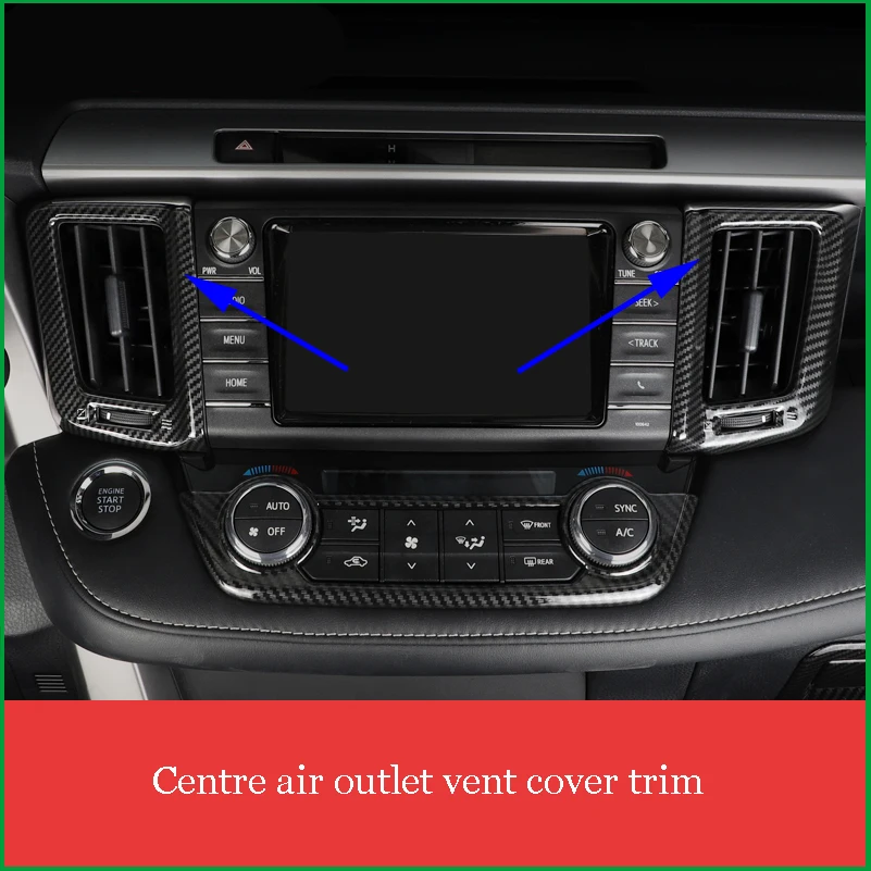 

For Toyota RAV4 RAV 4 2013-2017 Interior Both side Navigation Dashboard Centre Air Outlet Vent Frame Cover Sticker Trim