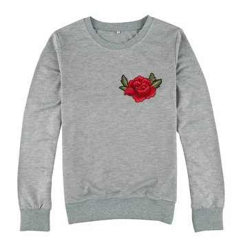 

Autumn Winter Women Sweatshirts Long Sleeves Solid Embroidery Print Hoodies Casual Feminine Tops Clothes