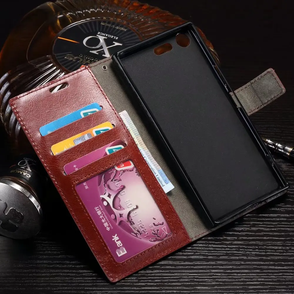 Кожаный чехол Crazy Horse для Sony Xperia L1 E6 XA1 XZS XZ premium X compact XA XP 80 шт./лот|case cover|covers for sony