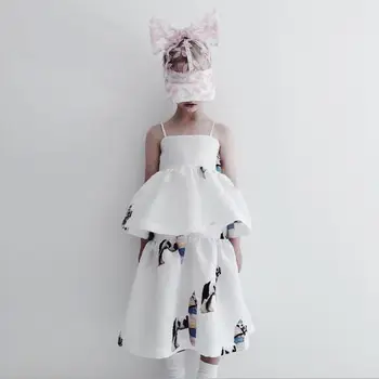 

Fashion print Sling sleeveless dress for baby girls children princess dress kids clothes for 1-10 years ws465 free shipping