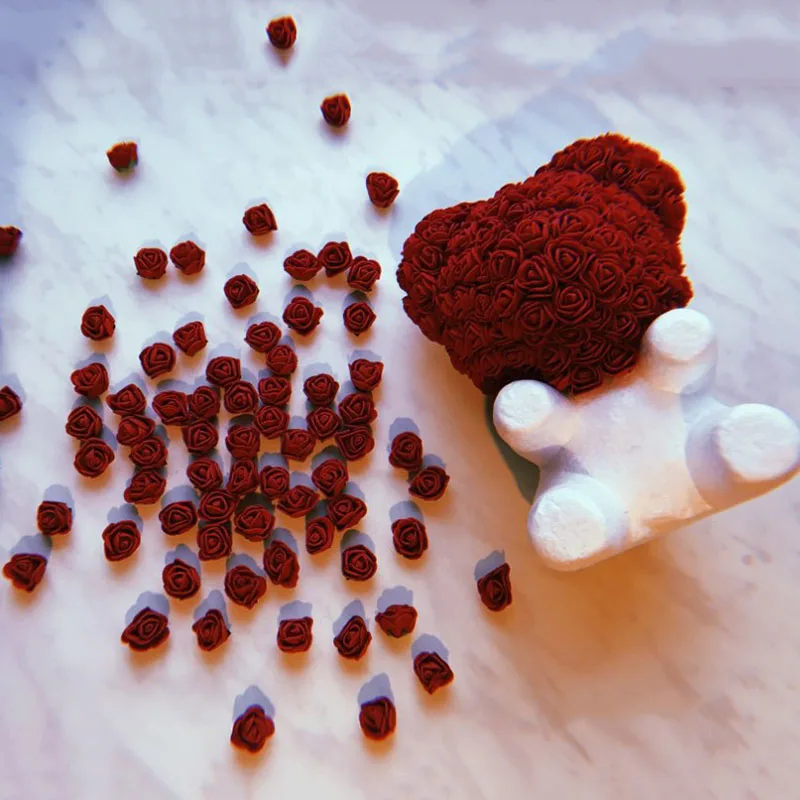 DIY Modelling Polystyrene Foam Filled with Rose Bear Mold Teddy Valentines Day Gifts 150Flower Birthday Party Wedding Decoration