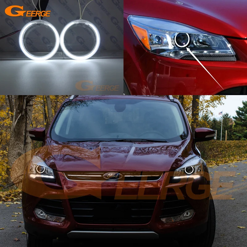 

For Ford Escape kuga 2013 2014 2015 XENON HEADLIGHT Excellent Ultra bright illumination CCFL Angel Eyes kit Halo Ring