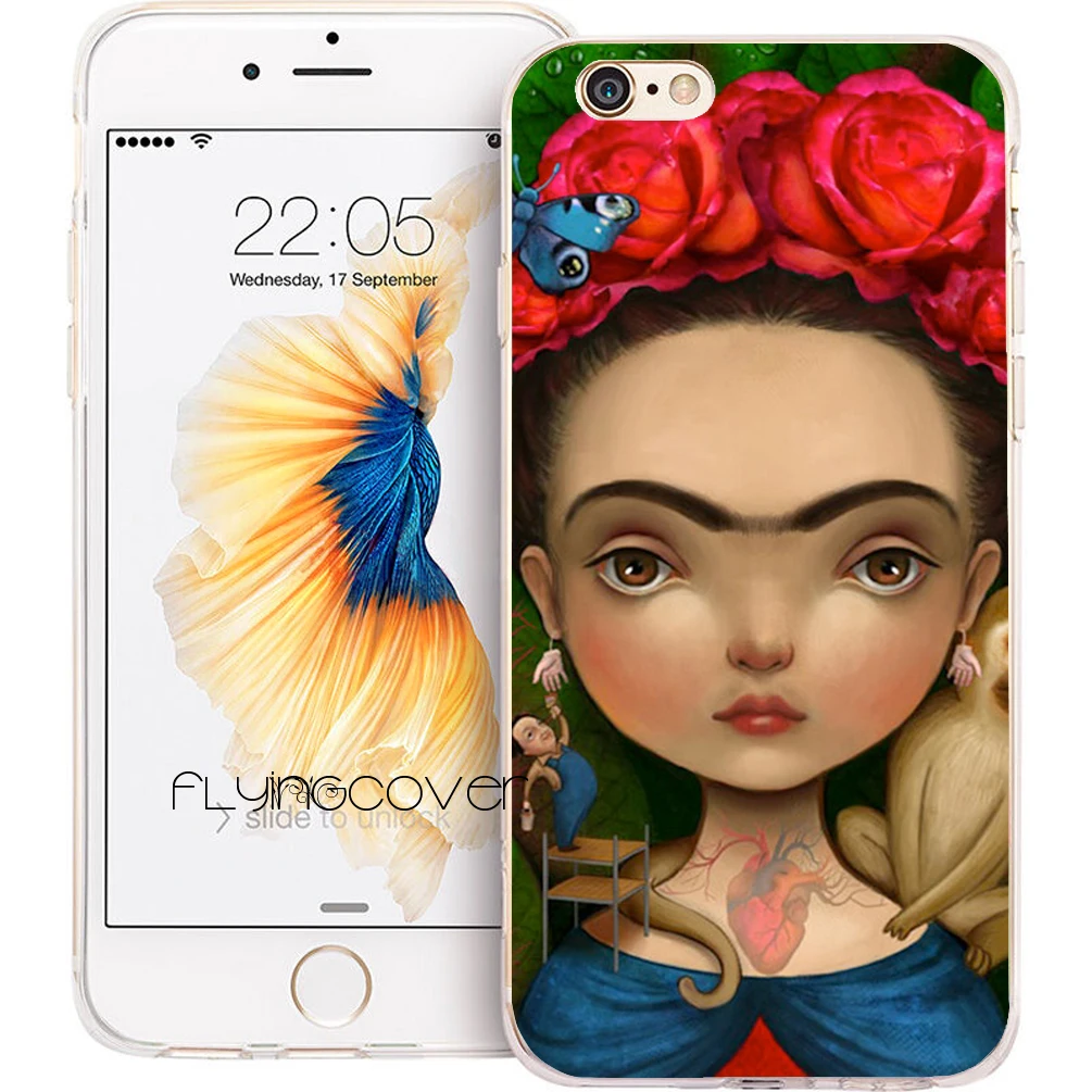 Coque Cartoon Frida Kahlo Clear Soft Silicone Phone Cases for iPhone XS Max XR X 7 8 6 6S Plus 5S 5 SE 5C 4S 4 iPod Touch 6 5