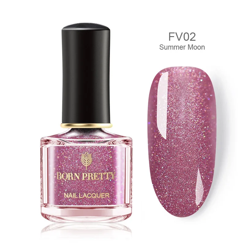 BORN PRETTY Отшелушивающий лак для ногтей 6 мл Блестящий фиолетовый зеленый розовый лак для ногтей Быстросохнущий без запаха Маникюр для ногтей - Цвет: BPFV02