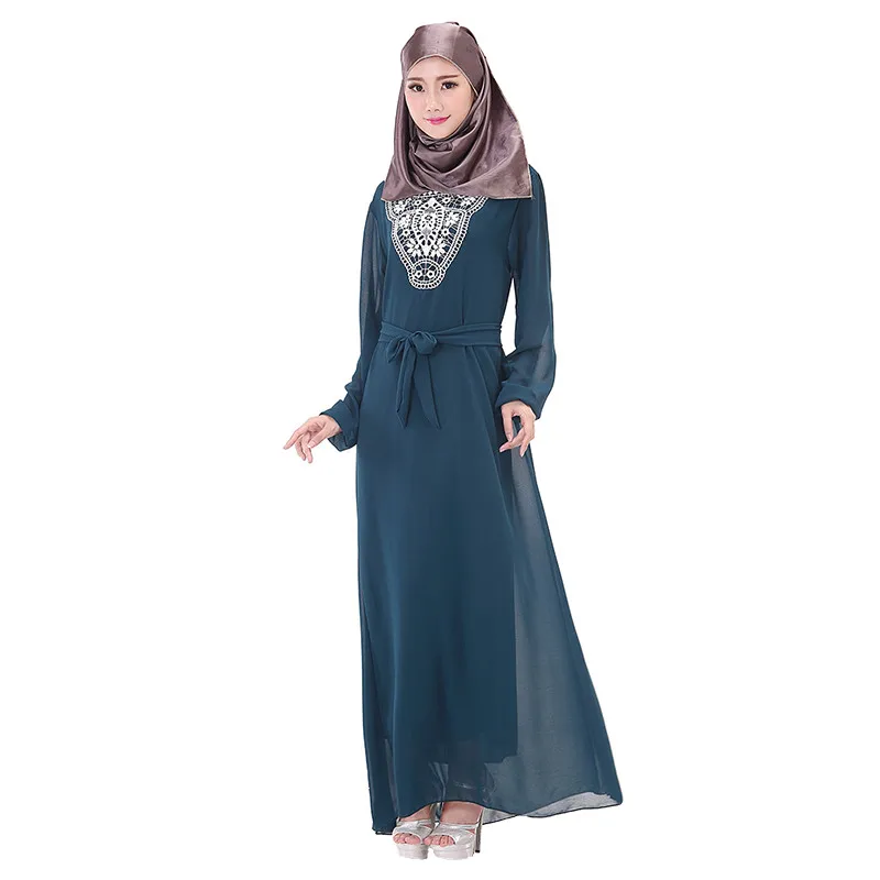 Hijab Dress Chiffon Muslim Dress Women Arabic Fashion Dresses Plus Size 