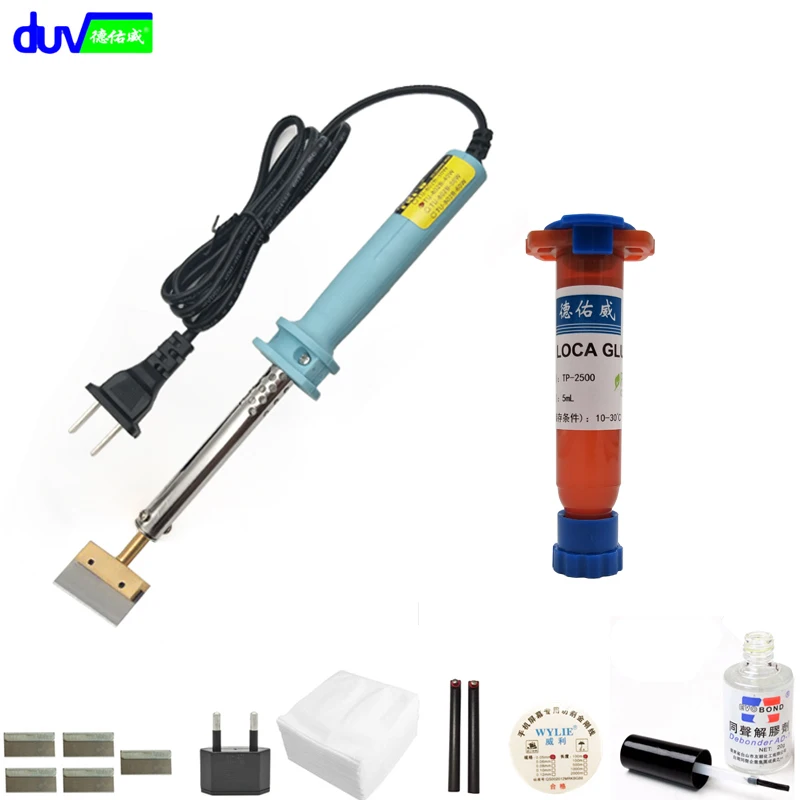 DUV TP 2500 УФ клей оптический прозрачный клейкий Диспергатор + паяльник горячее