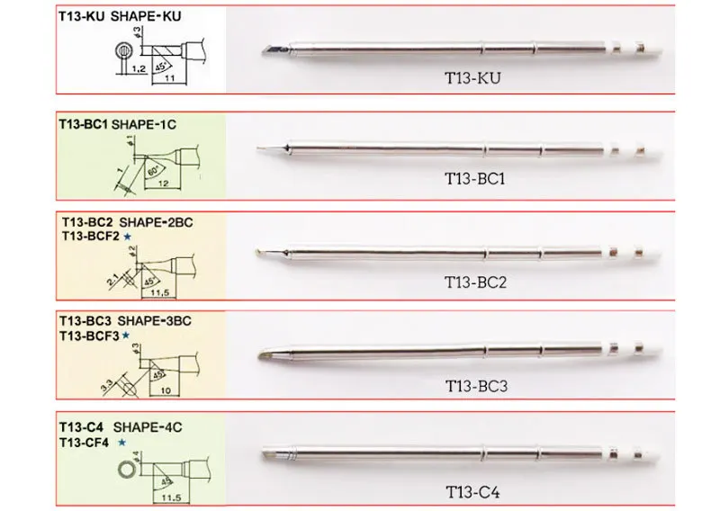 Нагревательный сердечник интегрированный электрический утюг T13 паяльник наконечники T13-K B2 BC2 BL D24 для паяльной станции 950D
