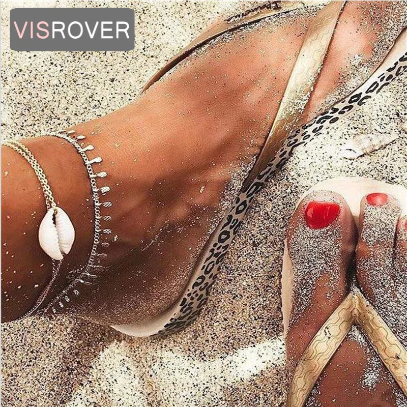 

VISROVER Vintage Boho Multi Layer shell Anklets For Women Fashion Anklet Handmade beach shell Chain Foot Jewelry Gift for girl