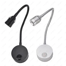 Светодиодный настенный светильник с мягкой трубой 3 Вт, регулируемый Точечный светильник, кнопка вкл/выкл, выставочный шкаф, магазин, отель