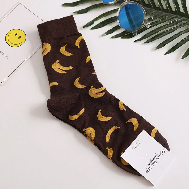 Мужские сумасшедшие носки, банан, яйцо, колбаса, пищевые носки, Необычные носки с пивом, новинка, забавные носки унисекс, креативные Короткие Носки с рисунком для женщин - Цвет: banana socks