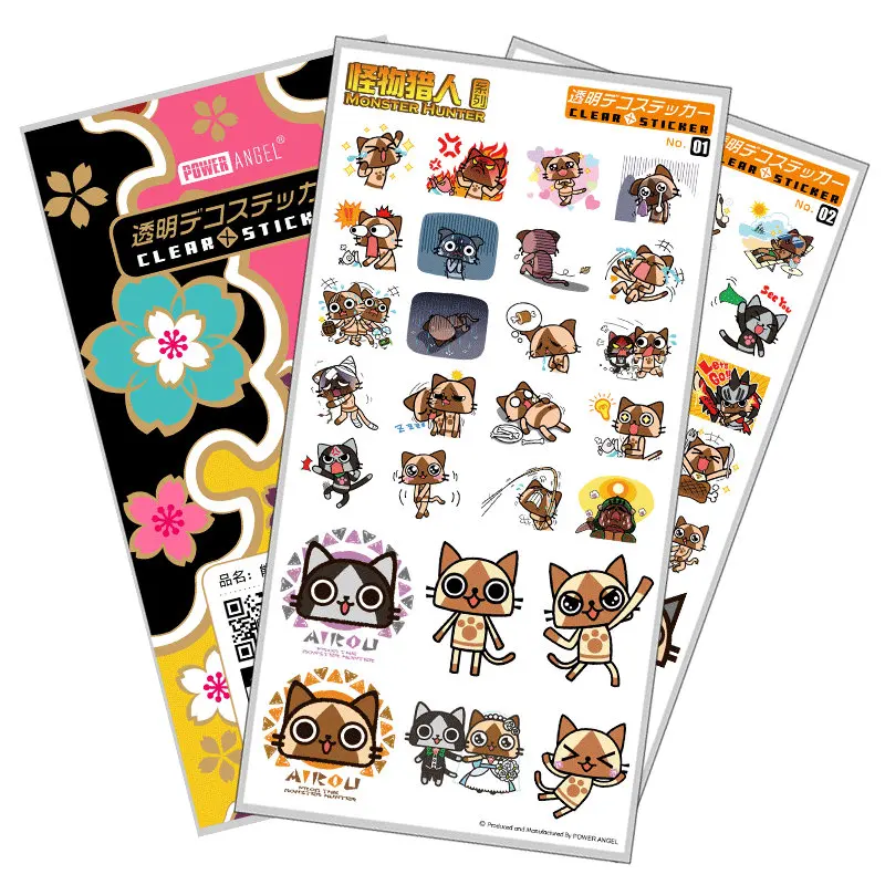 Hot Game Monster Hunter Luxury Stickers For Mobile Phone Laptop Book Plastic Transparent Decal Toy Sticker for Children