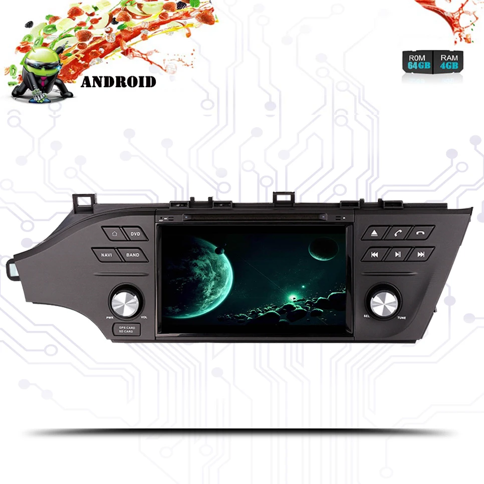 1024*600 Android 9,0 4G 64G Автомобильный dvd-плеер для Toyota Avalon 2013 18 gps навигация wifi Восьмиядерный магнитофон