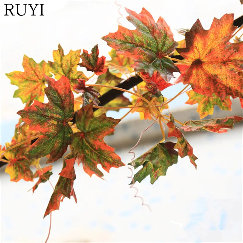 

Artificial vine leaf 9 type simulation plant flower 270cm fall maple leaf garland silk long vine wedding garden party home decor