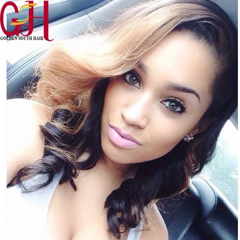 

7A Grade Brazilian Virgin Hair Lace Front Wig Highlight Wave Human Hair Wigs With Bangs Glueless Full Lace Wigs For Black Women