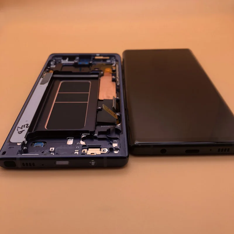 Без ожога тени 6,4 ''ЖК-дисплей с рамкой для SAMSUNG GALAXY Note 9 Note9 N960D N960F кодирующий преобразователь сенсорного экрана в сборе