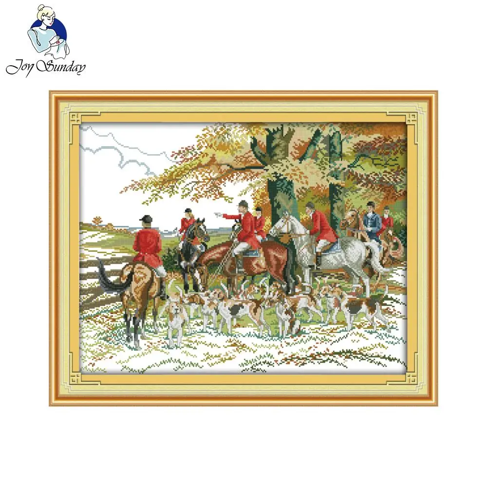 Набор для вышивания крестиком Joy Sunday Hunting классический дизайн 11CT 14CT штампованная