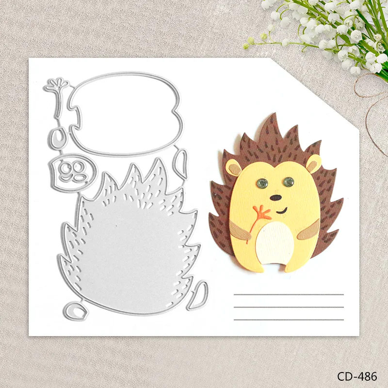 

Cute Hedgehog Metal Cutting Dies for Scrapbooking Photo Album Embossing DIY Paper Cards Making Decorative Stencil Craft CD-481