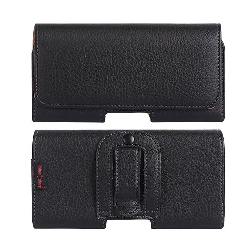 

mobile phone Bag Case Belt Clip Holster Black Leather holder Case For Redmi Note 7 5 MI A1 A2 lenovo z6 Pro Cover