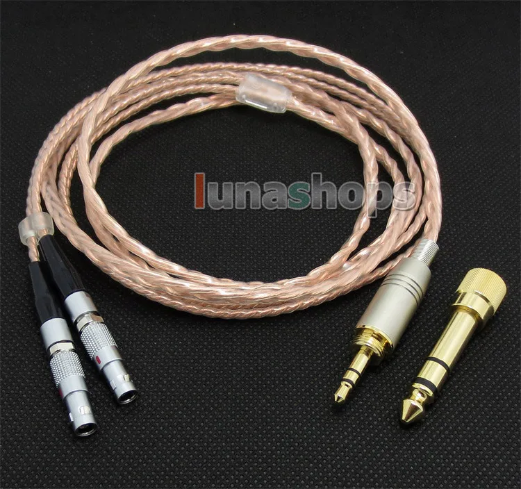 

6.5mm 3.5mm Pure 99.777% 8n OCC Cable For Sennheiser HD800 D1000 HD802 HD802s Headphone Earphone lock version LN004172