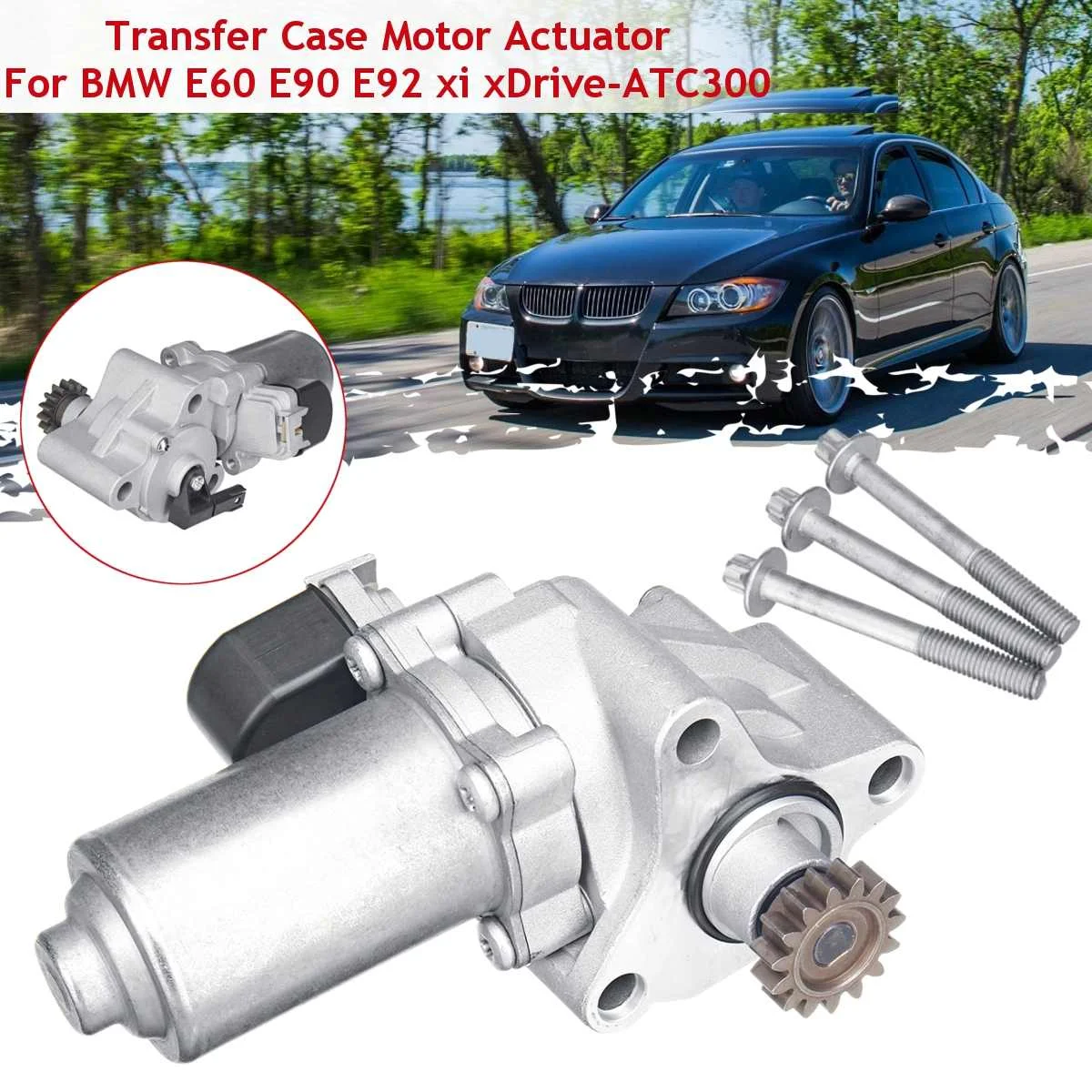 

#27107599693 Car Transfer Case Motor Actuator with Nut For BMW E60 E90 E92 xi xDrive-ATC300 27107599690 27107613153 Replacement