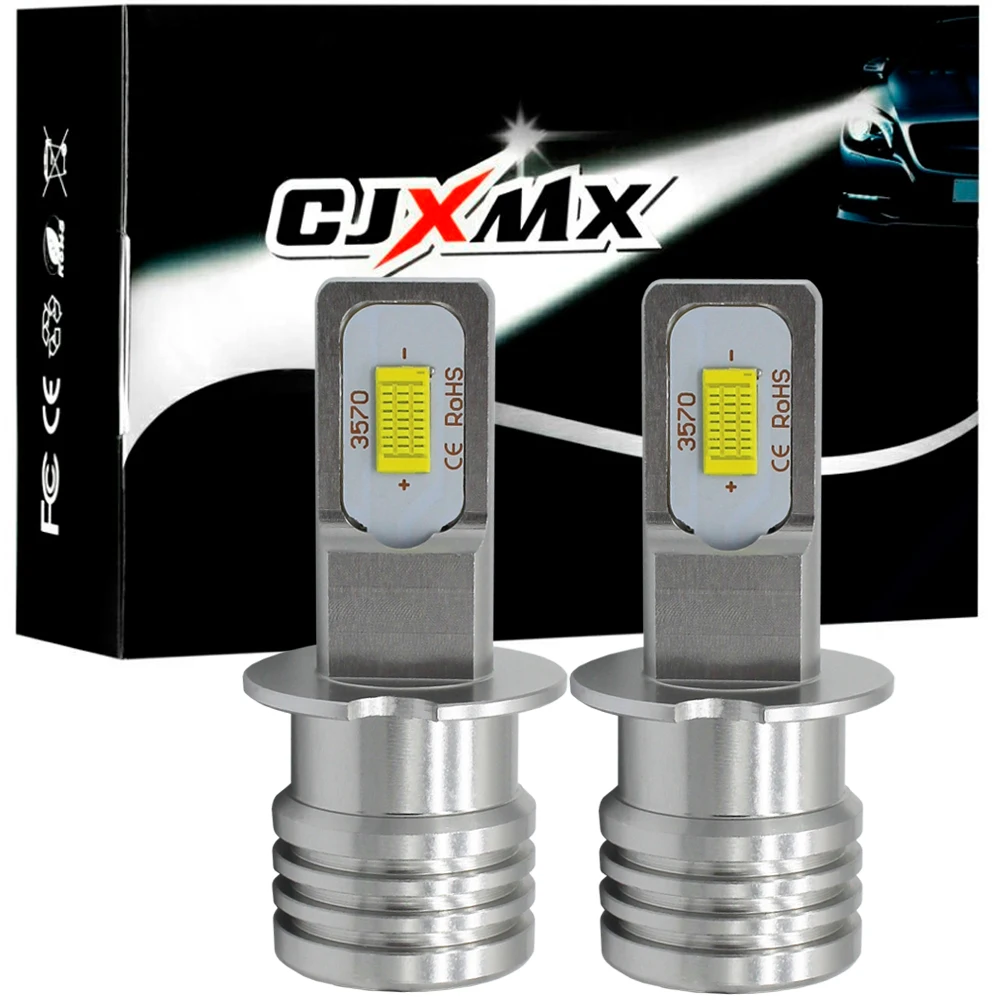 CJXMX H3 LED Bulb 1600LM 6500K White Super Bright Car Led Fog Light Bulbs 12V 24V Automobile Driving Front Lights Fog Lamp Bulbs