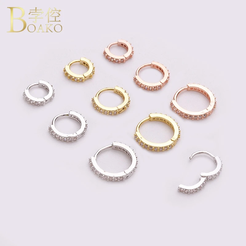 

BOAKO 1pc Nose Jewelry Cz Nose Hoop Nostril Ring Flower Helix Cartilage Tragus Earring Rings Body Jewelry Fake Piercing B40