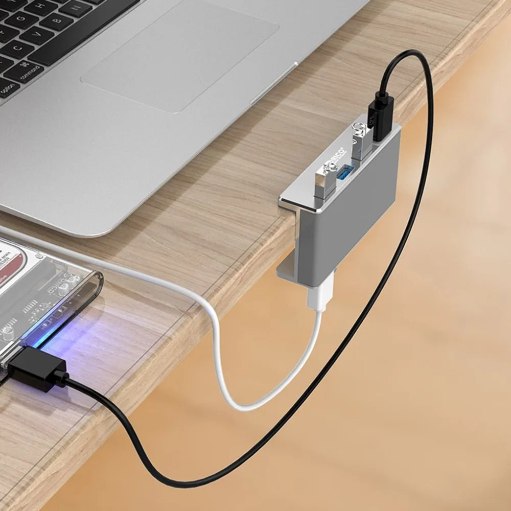 Orico, 4 порта, USB 3,0, концентратор, зажим, дизайн, алюминиевый сплав, зажим, портативный размер, зарядное устройство, зарядное устройство, концентратор, станция для ноутбука