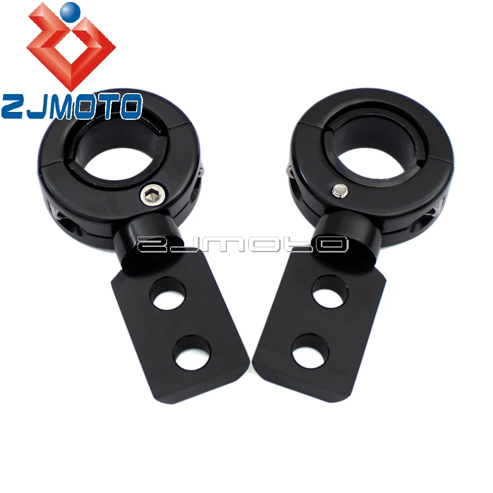 Мотоцикл 7/8 &quotРучка Бар Противотуманные фары крепление кронштейны Черный