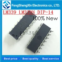 10 шт./лот Новый LM339 LM339N DIP-14 низкая-Мощность низкая-смещение Напряжение Quad компараторы IC Бесплатная доставка