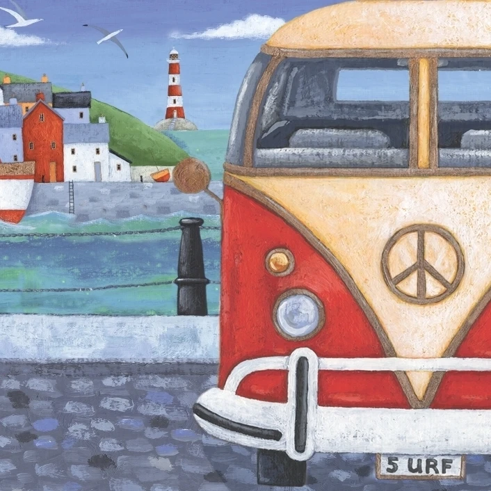 Volkswagon Sea View Variant 1 Poster Print by Peter Adderley (34 x 24)