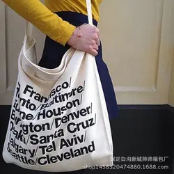 040418 новая популярная женская парусиновая сумка через плечо