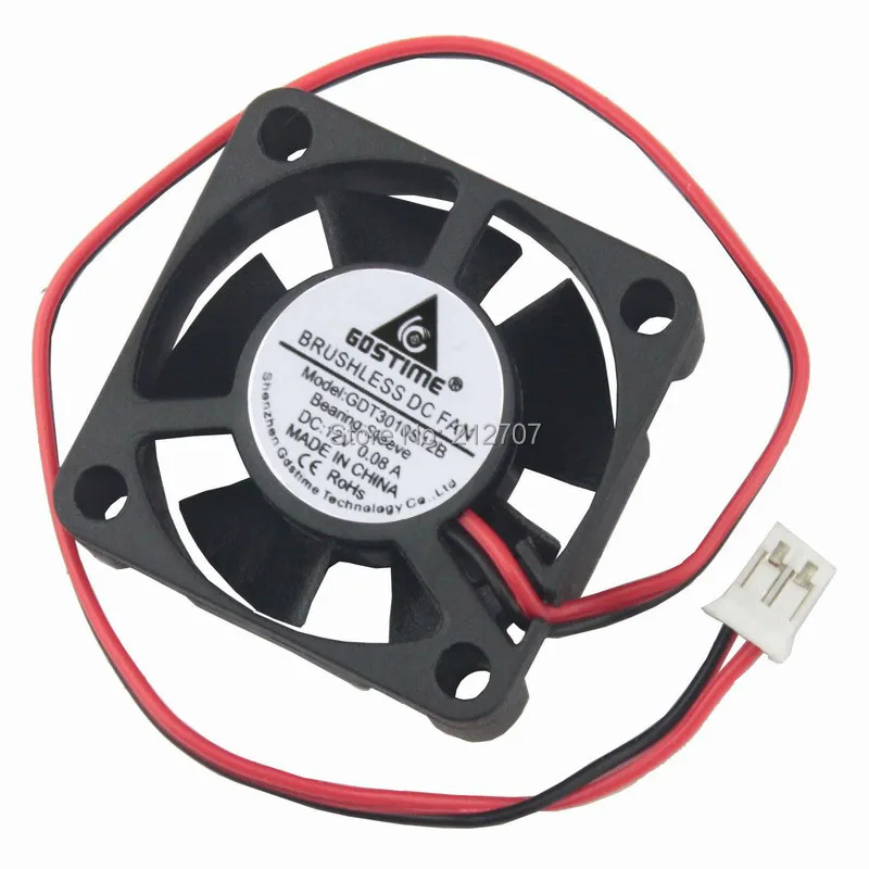 

Freeshipping GDT 3010 DC cooler dc fan 30x10mm 7 blades 12v 2pin connector 100pcs/set