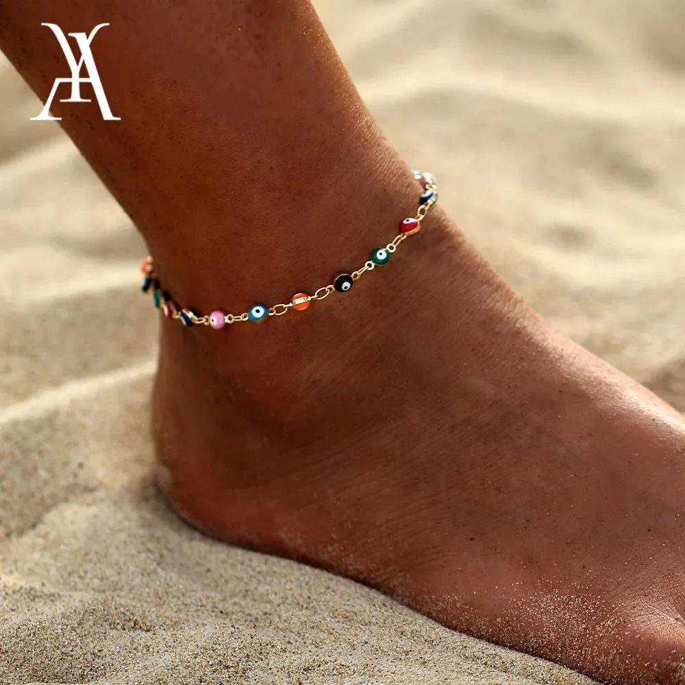 

AY Bohemian brincos Colorful Turkish Eyes Bracelet & Bangle Beads Charms Party boucle d'oreille Bracelet For Women Jewelry Gift