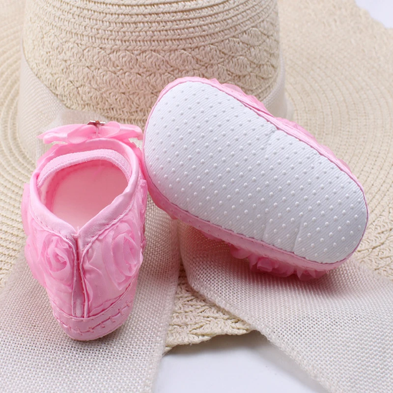 Baby Girls Summer Toddler Crib Shoes 4 Style Floral Bow Slip-On Casual 0-18M