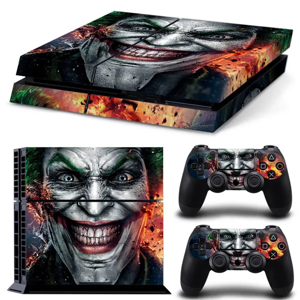 

For playstation 4 decal for ps4 skin PVC vinyl sticker for ps4 console and dualshock 4 the Joker VS Batman sticker for ps4 games
