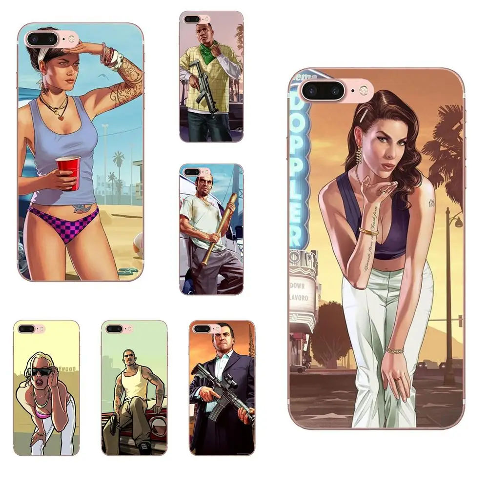 Для Samsung Galaxy Note 5 8 9 S3 S4 S5 S6 S7 S8 S9 S10 mini Edge Plus Lite мягкий чехол San Andreas Gta Grand Theft