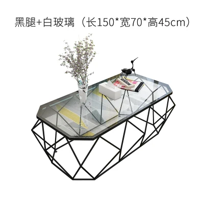 Луи Мода скандинавском железном искусстве прямоугольный с закаленным стеклом чай маленькая квартира комната Мини творческий простой стол современный - Цвет: G9